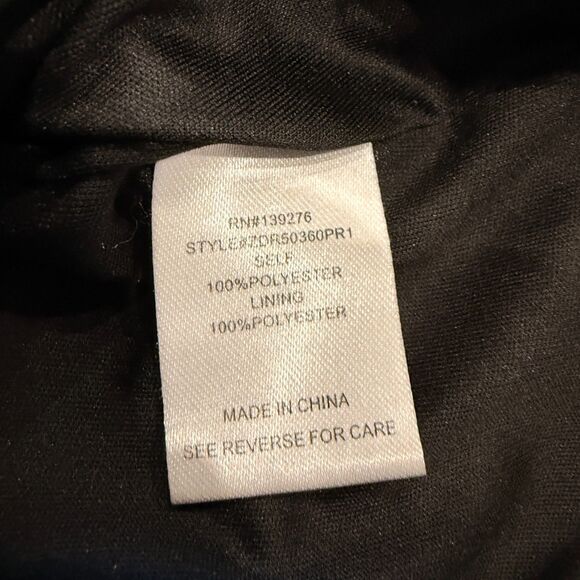 DR2 by Daniel Rainn Black & White Print Faux Wrap Midi Dress Size Medium - Picture 11 of 13